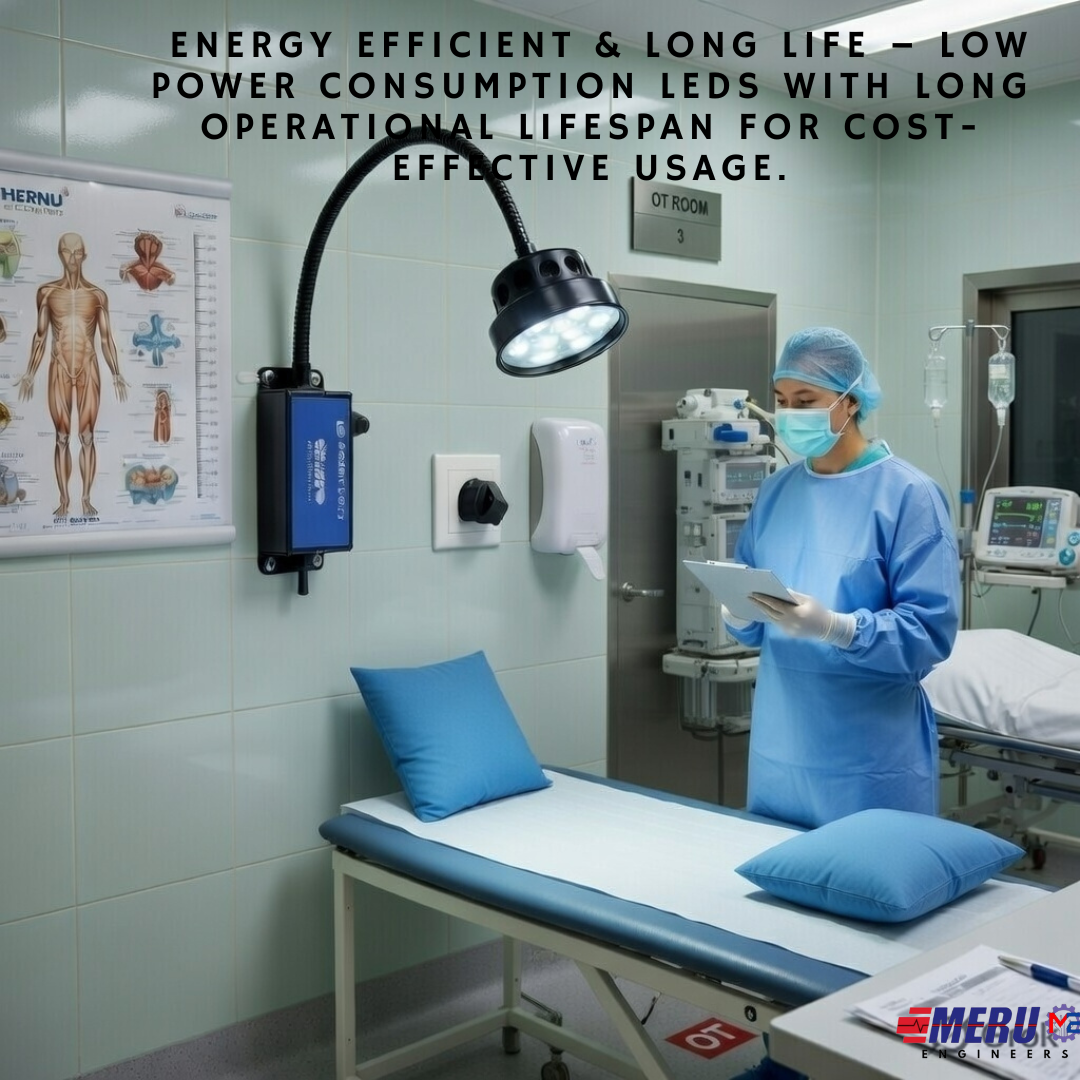 LED Examination Light 60000 Lux with Flexible Arm, Bright Illumination, Surgical Lamp, Clinic, Dental, Veterinary, OPD, Microbiology Lab, Gynaecologist, Pet Clinics (WALL MOUNT, 9 LED 60000 LUX)