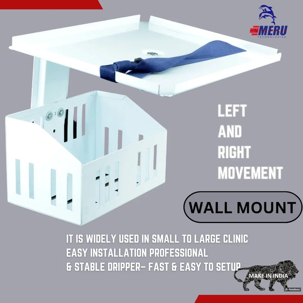 Patient Monitor Wall Stand With Basket & Belt. Compatible with All type Patient Monitor.