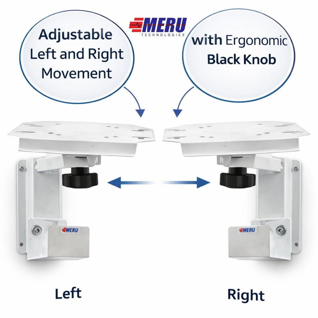Wall Mount for Patient Monitor | Heavy-Duty Powder-Coated Steel | Adjustable Left & Right Movement with Ergonomic Black Knob ( FRIENDLY )