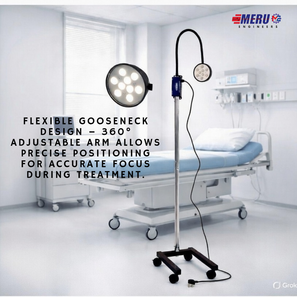 Minor OT Surgery LED Examination Light Stand Model 9 LED 60000 Lux capacity for Hospital, OT, Gyanaecologist, Microbiology Labs, Pet Clinics.