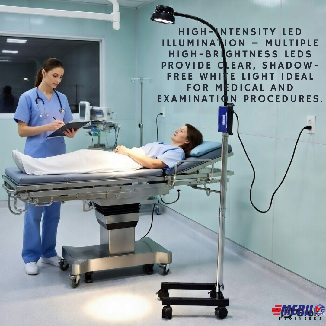Minor OT Surgery LED Examination Light Stand Model 9 LED 60000 Lux capacity for Hospital, OT, Gyanaecologist, Microbiology Labs, Pet Clinics.