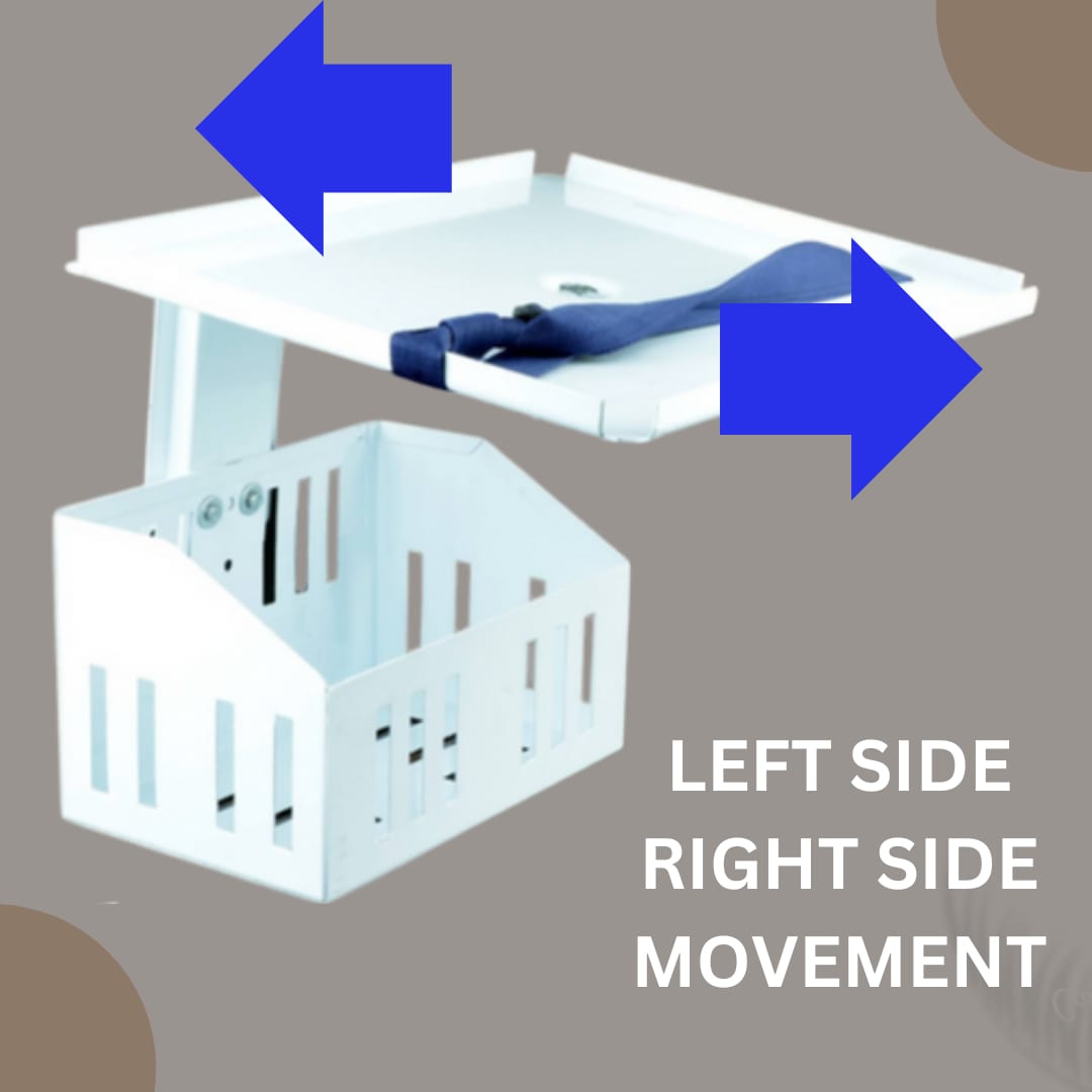 Patient Monitor Wall Mount Stand with Storage Basket & Becure Belt | Heavy Duty Stainless Steel | 50 Kg Capacity | Fully Adjustable Medical Monitor Holder. For Hospitals, ICU, OT, OPD.