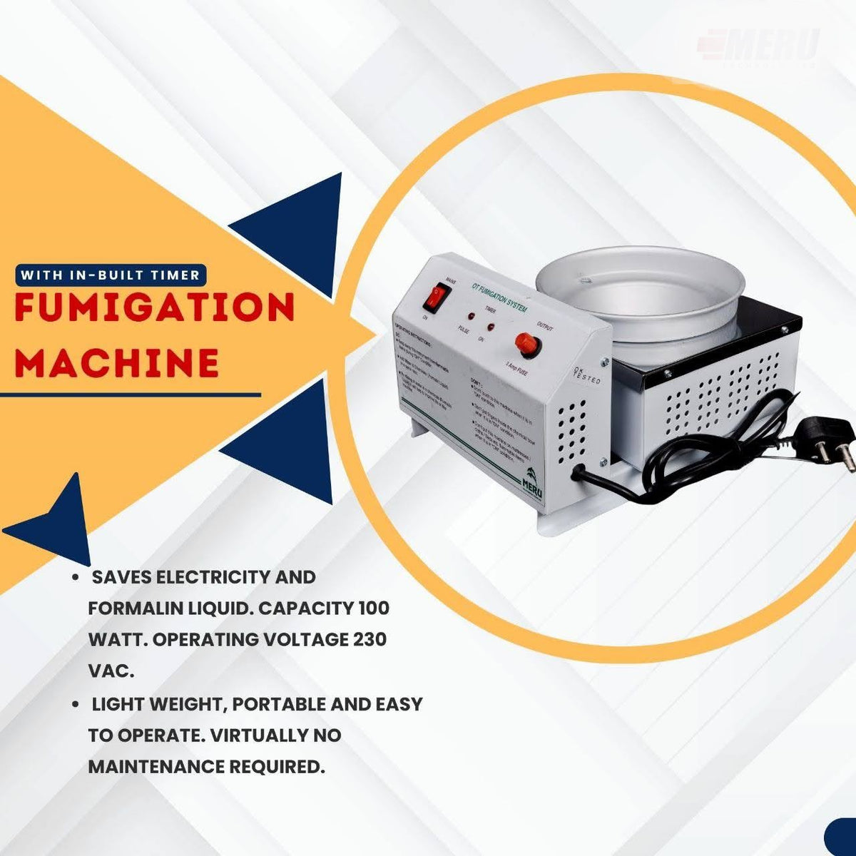 OT Fumigation Machine With Inbuilt Automatic Cut off Timer for Hospitals, OT, Dental Clinics, Microbiology Labs